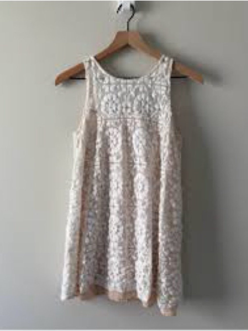 Free People Cream Lace Mini Dress XS